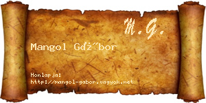 Mangol Gábor névjegykártya